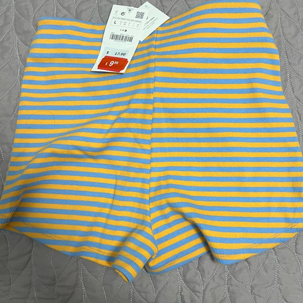 Yellow and blue Zara shorts striped 3253/329/104